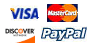 We Accept Visa, MasterCard, Discover, and PayPal